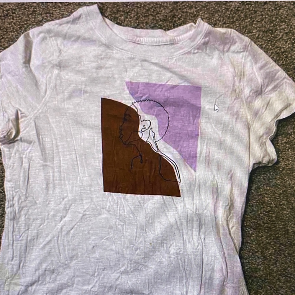 White T-Shirt with Artistic Print